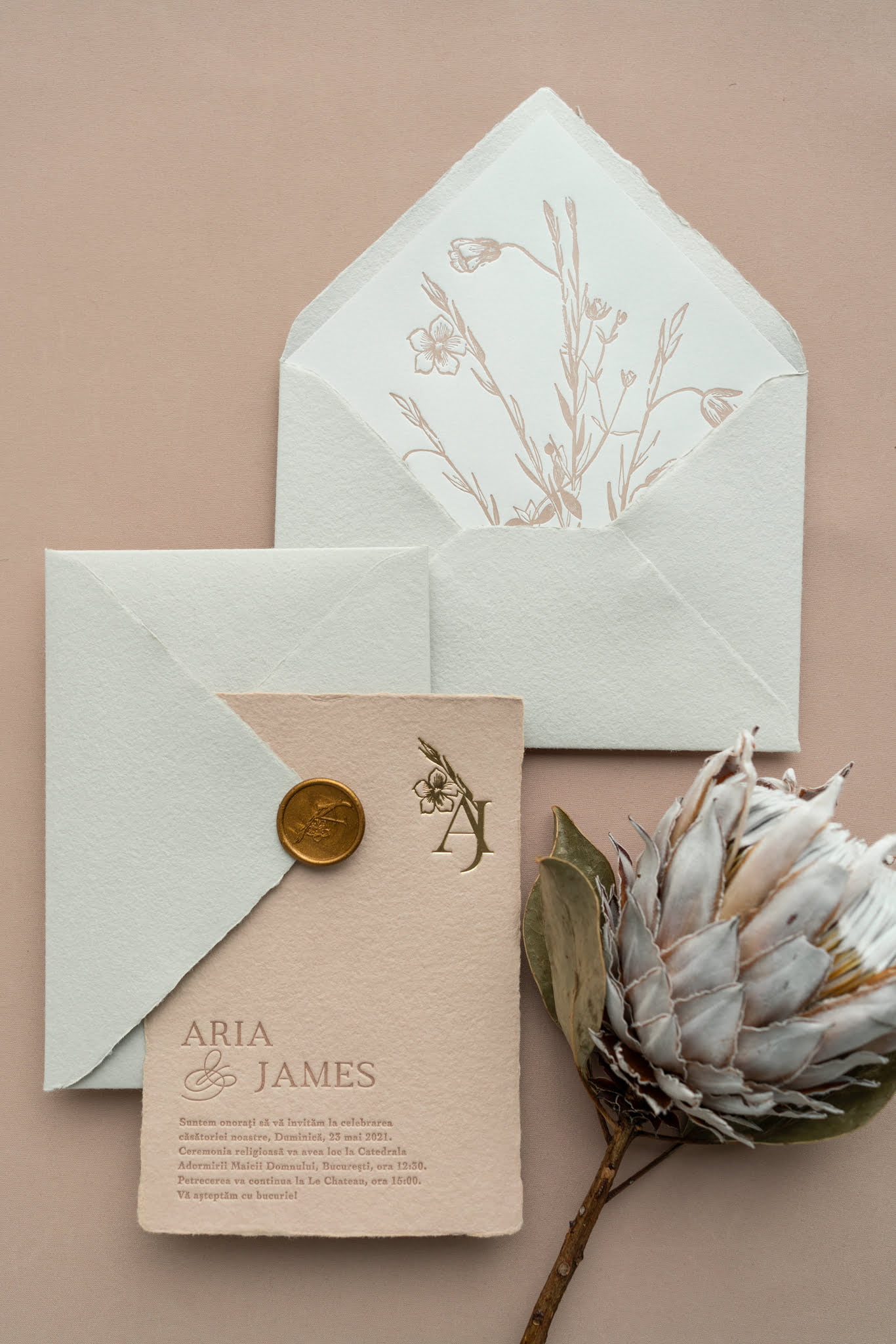 letterpress wedding invitations Papira