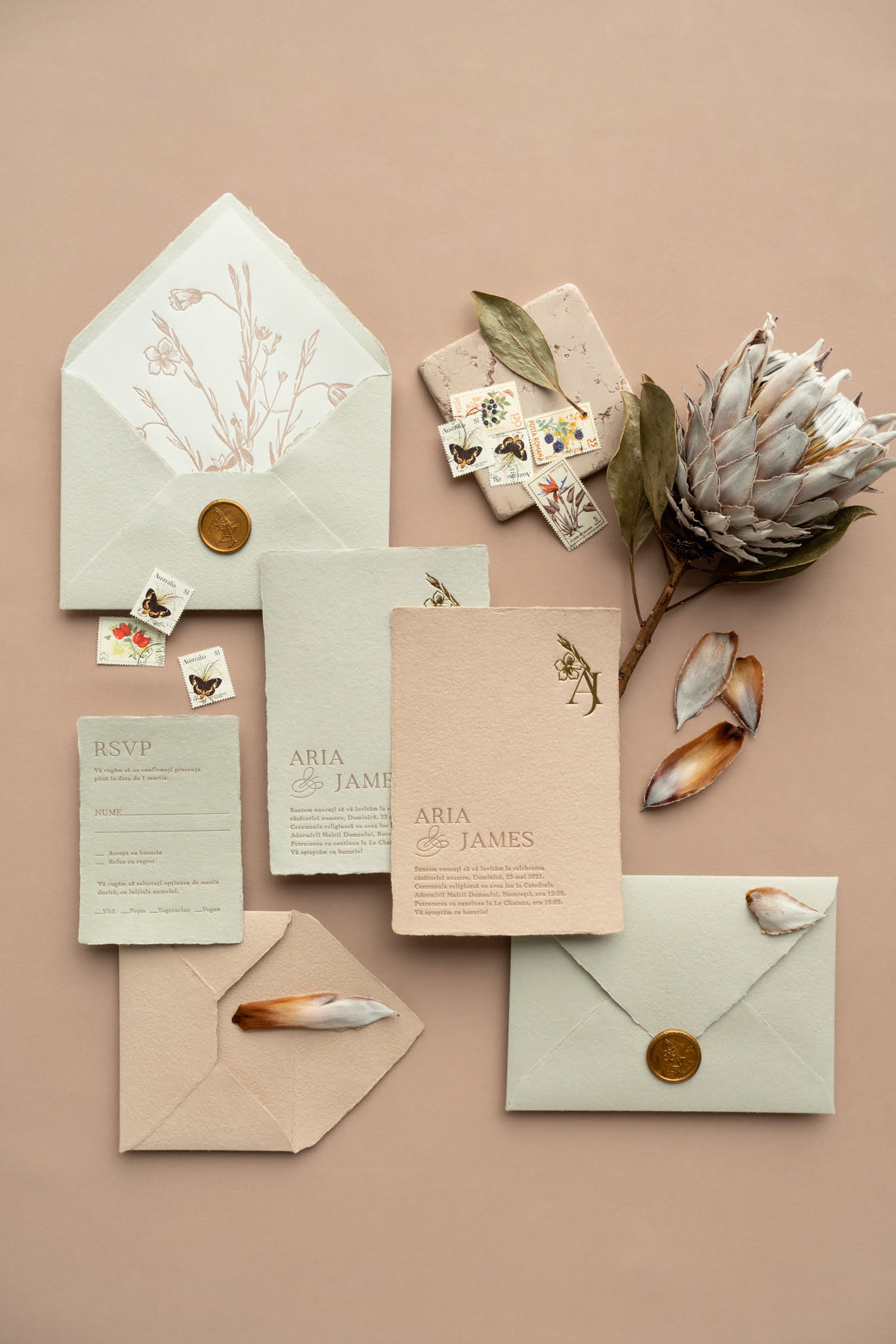 letterpress wedding invitations Papira