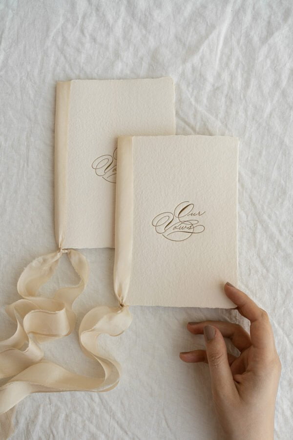 gold foil vow books