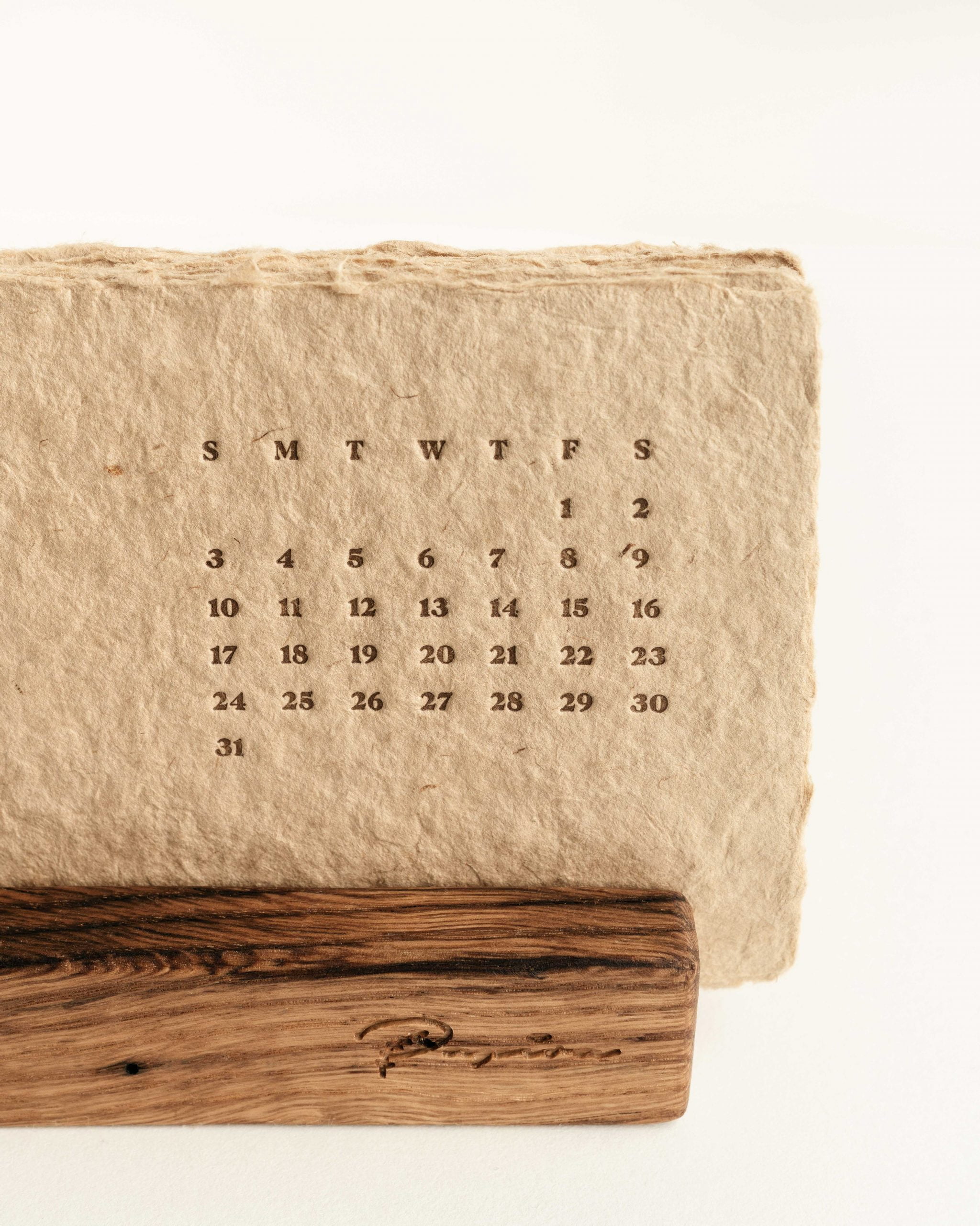 2021 Papira Desk Letterpress Calendar