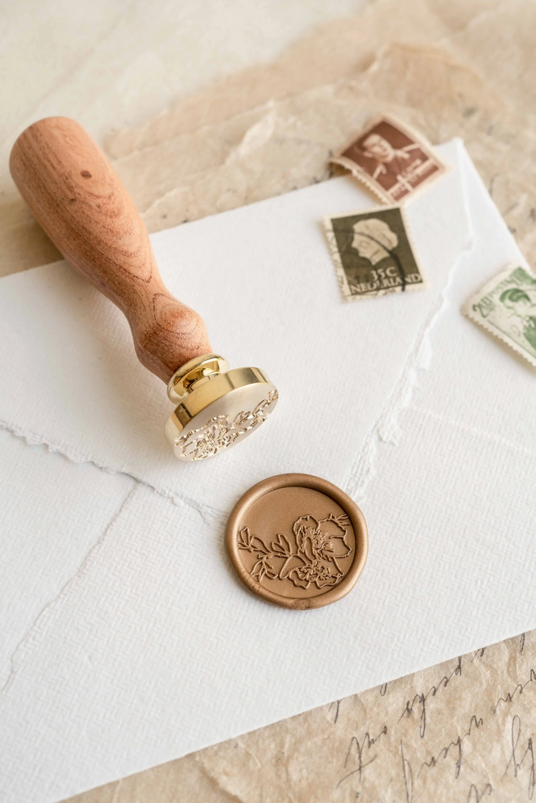 洋書 Platinum Silk Stamp & Seal Collection Blossom - Wax Seal Stamp | Shop PAPIRA