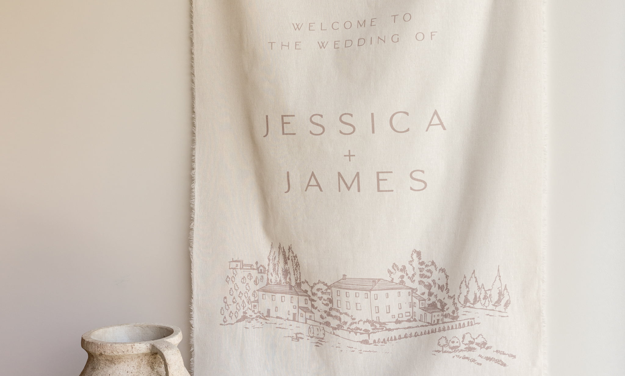 Wedding Fabric Banner Welcome Signage