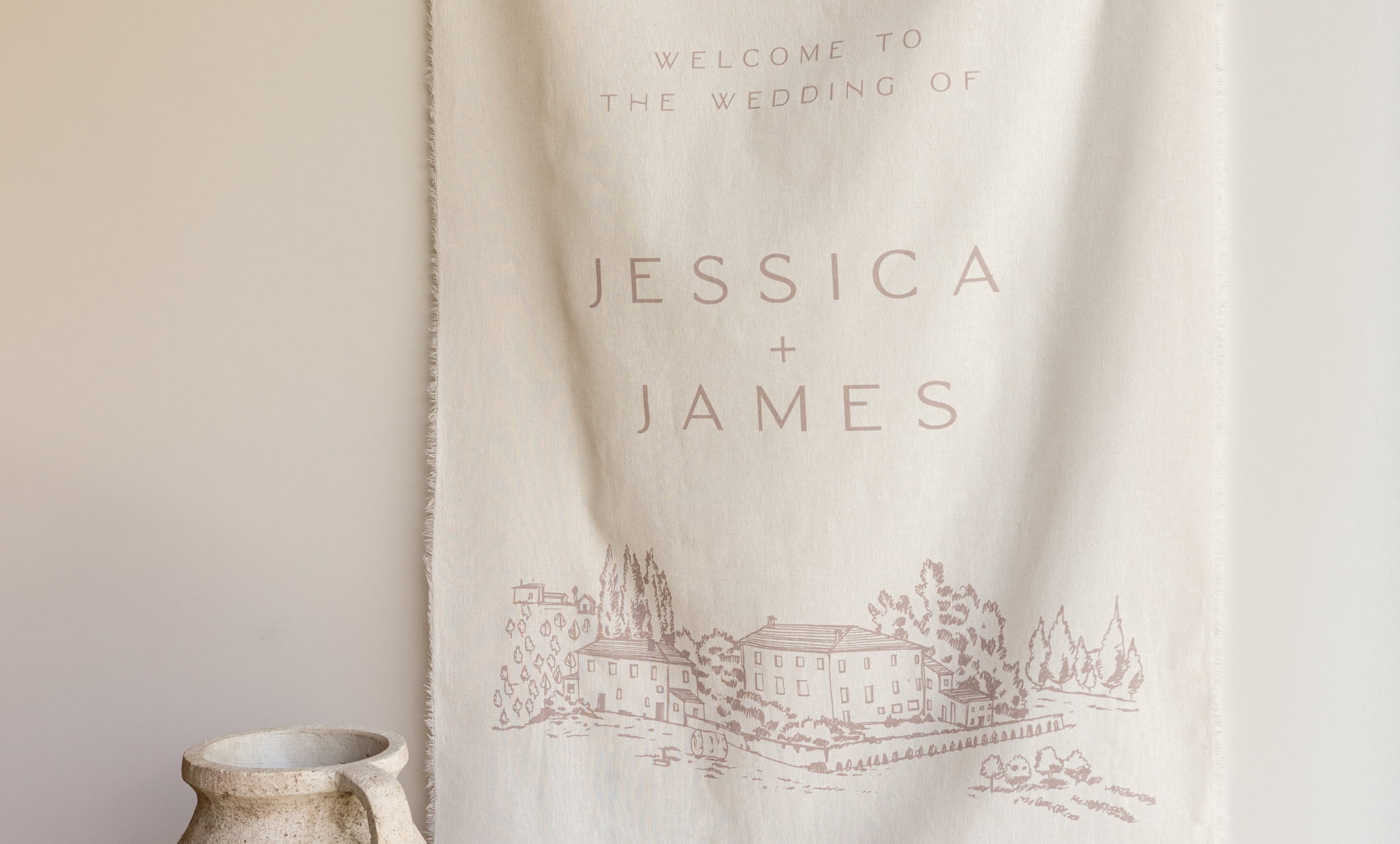 Wedding Fabric Welcome Sign, Modern Wedding Welcome Sign, Fabric Sign,  Custom Linen Wedding Signs, Wedding Welcome Signs 