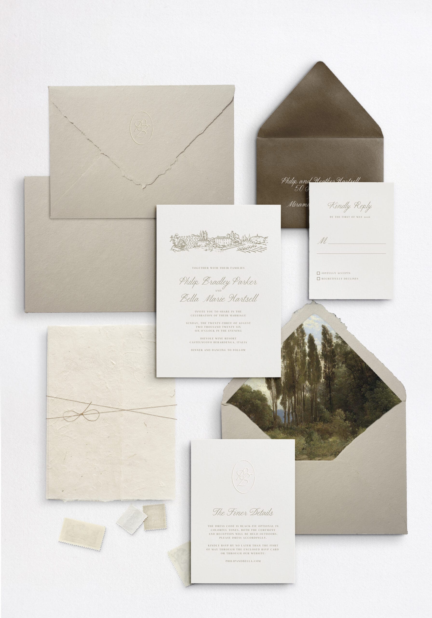 Semi-Custom Wedding Invitation Suite no8