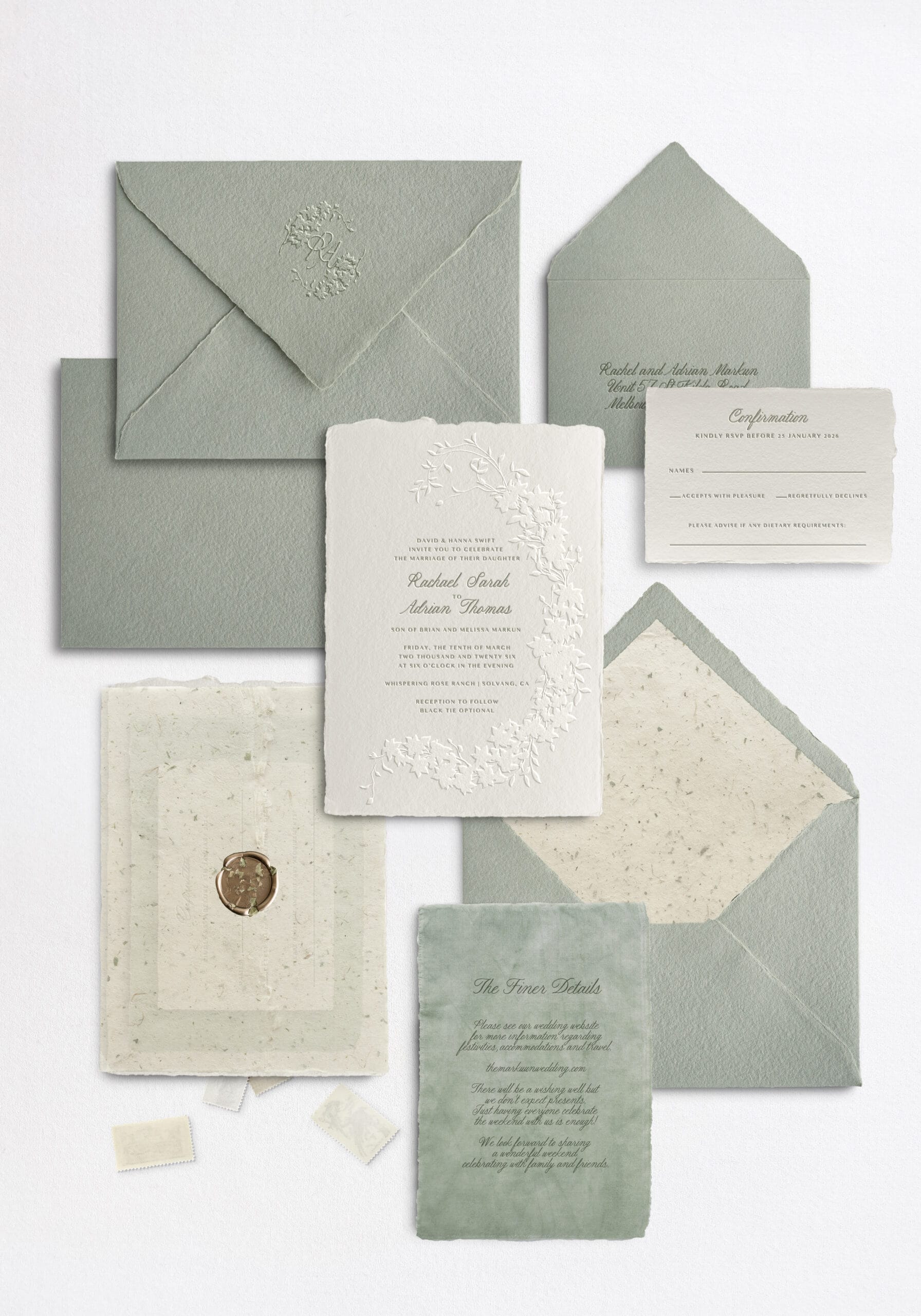 Semi-Custom Wedding Invitation Suite no 7