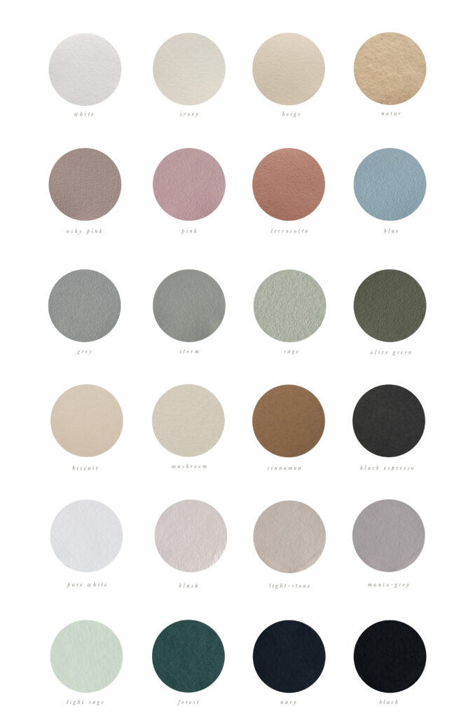 Collection GUIDE_handmade paper colors